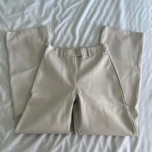 Cotton on faux leather straight leg cream pants